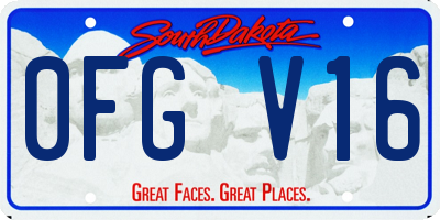 SD license plate 0FGV16