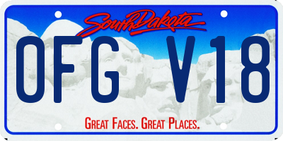 SD license plate 0FGV18