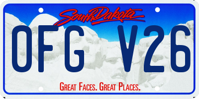 SD license plate 0FGV26