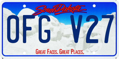 SD license plate 0FGV27