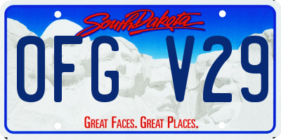 SD license plate 0FGV29
