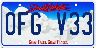 SD license plate 0FGV33