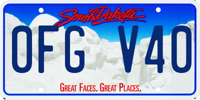 SD license plate 0FGV40