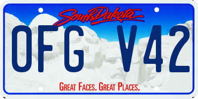 SD license plate 0FGV42