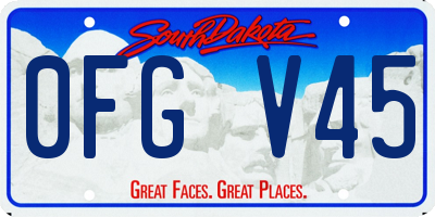 SD license plate 0FGV45