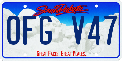 SD license plate 0FGV47