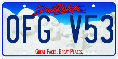 SD license plate 0FGV53