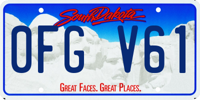 SD license plate 0FGV61