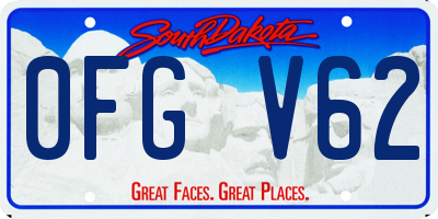 SD license plate 0FGV62