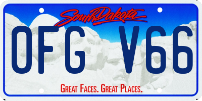 SD license plate 0FGV66