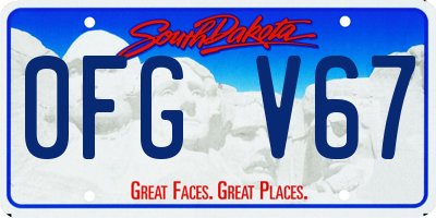 SD license plate 0FGV67