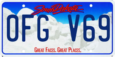 SD license plate 0FGV69