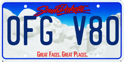 SD license plate 0FGV80