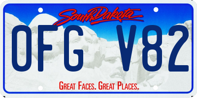 SD license plate 0FGV82