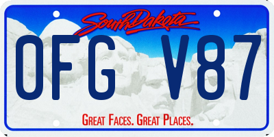 SD license plate 0FGV87