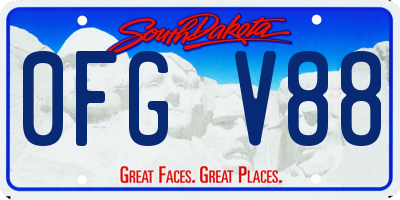 SD license plate 0FGV88