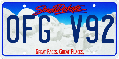 SD license plate 0FGV92