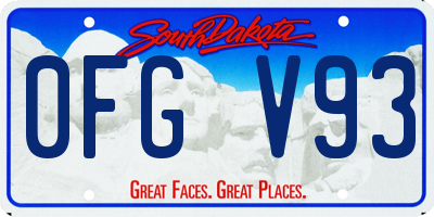 SD license plate 0FGV93