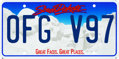 SD license plate 0FGV97