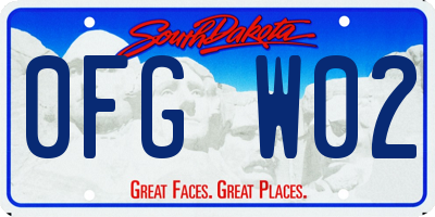 SD license plate 0FGW02