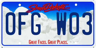 SD license plate 0FGW03
