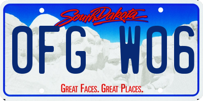 SD license plate 0FGW06