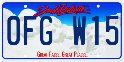 SD license plate 0FGW15