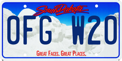 SD license plate 0FGW20