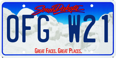 SD license plate 0FGW21