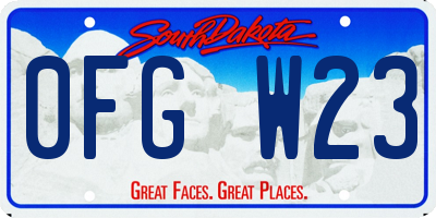 SD license plate 0FGW23
