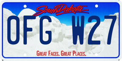 SD license plate 0FGW27