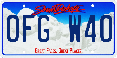 SD license plate 0FGW40