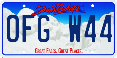SD license plate 0FGW44