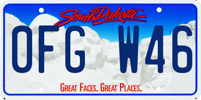 SD license plate 0FGW46