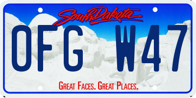 SD license plate 0FGW47