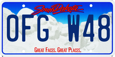 SD license plate 0FGW48