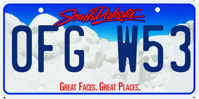 SD license plate 0FGW53