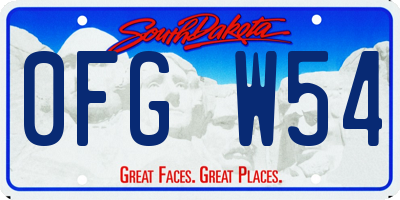 SD license plate 0FGW54