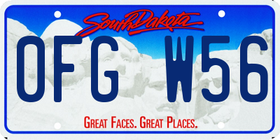 SD license plate 0FGW56