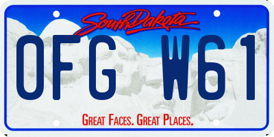 SD license plate 0FGW61
