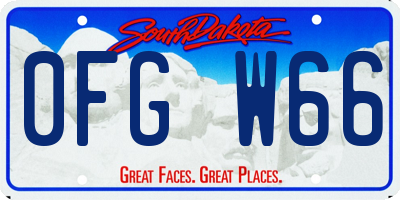 SD license plate 0FGW66