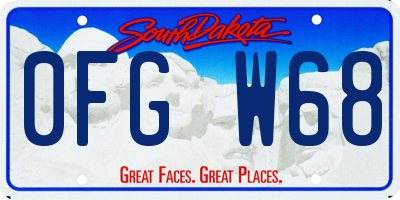 SD license plate 0FGW68