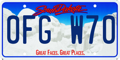 SD license plate 0FGW70
