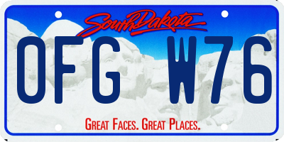 SD license plate 0FGW76