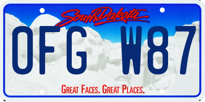 SD license plate 0FGW87