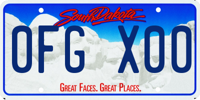 SD license plate 0FGX00