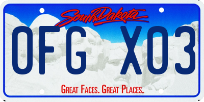 SD license plate 0FGX03