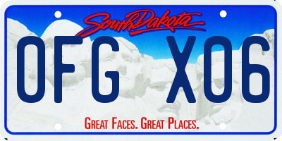 SD license plate 0FGX06