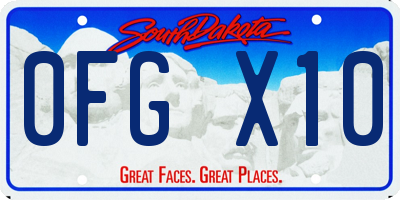 SD license plate 0FGX10