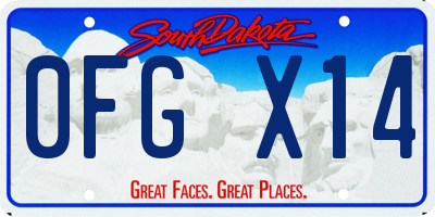 SD license plate 0FGX14